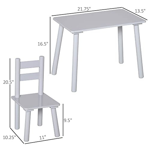 Qaba Juo De Mesa Y Silla De Madera Para Niños, Mesa De Activ