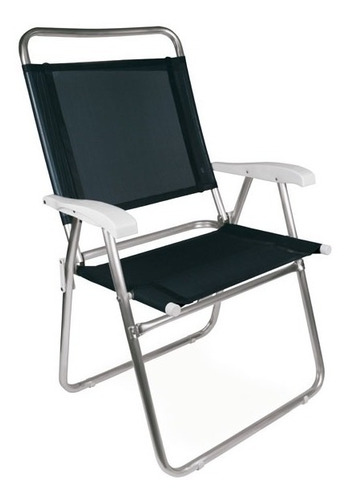 Imagen 1 de 9 de Reposera Silla Plegable Mor Master Plus Negra Anatómica