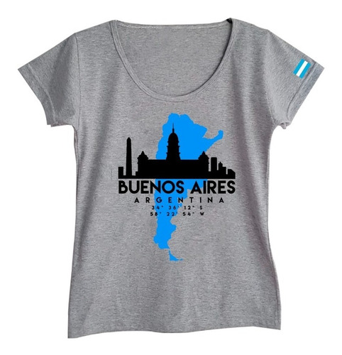 Remera Algodon Mujer Escote Redondo Buenos Aires Argentina