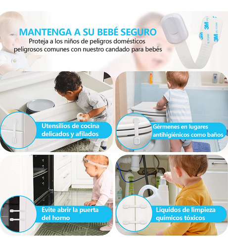 12 Piezas Cerraduras De Seguridad Para Niños, Seguros Para