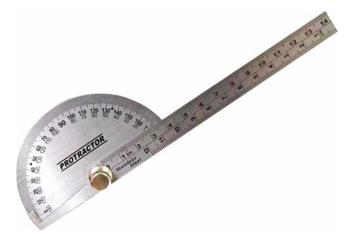 Transferidor De Grau 0-180 Graus Aço Inox 4gp Eda