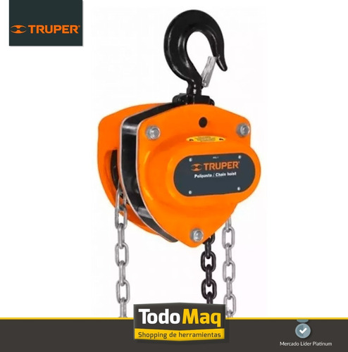 Imagen 4 de 8 de Aparejo Cadena Manual 1 Tn 3 Mts Truper 16824 Poliplasto