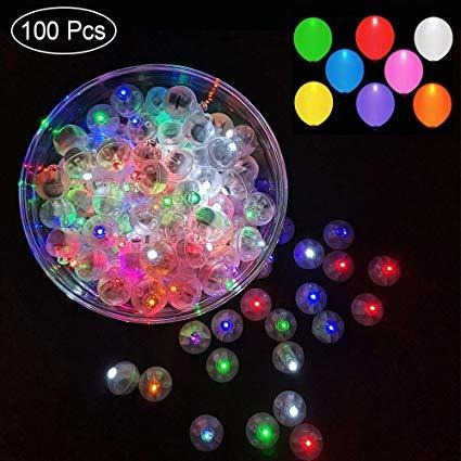 100pcs Multicolor Led Globo, Lámpara Redonda De Destello Lle