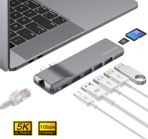 Imagem 6 de 6 de Hub Dodocool 8em2 Usb-c Multi Portas Usb-c Dc73gy
