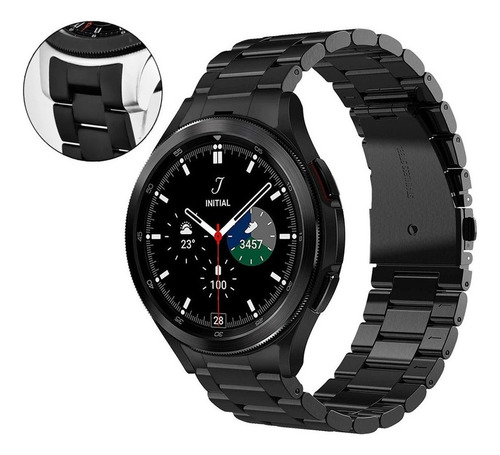 Correa Metal Acero V-moro Para Galaxy Watch4 Classic 46mm Bk