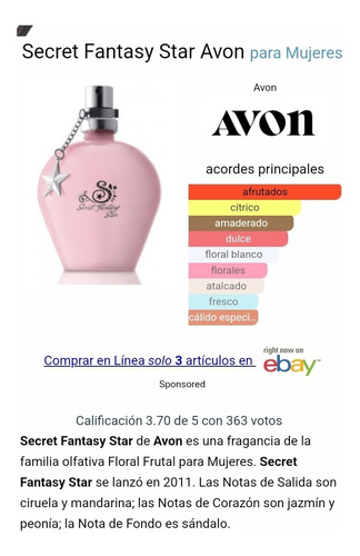 Fragancia Femenina Secret Fantasy Star - mL a $1400