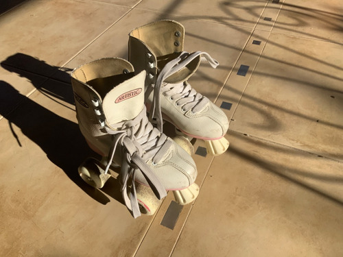 Patines Artistic Blanco Y Rosa Talle 33