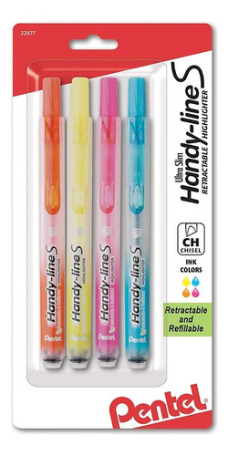 Resaltador Retráctil Pentel Handy-line S, Punta Cincel,