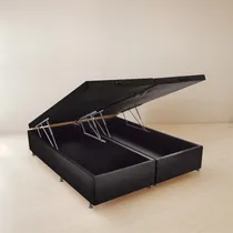 Comprar Cama Box Baul Queen Size Tapizado Tela Suave Madera Maciza