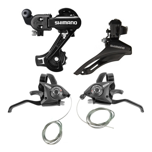 Kit Câmbio Shimano Traseiro Dianteiro Tz31 Rapid Fire 21v