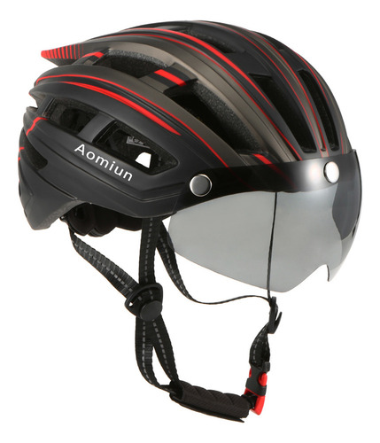 Aomiun Casco Bicicleta Montaña Con Luz Trasera Visera Magnét