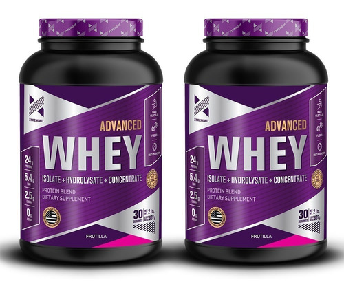 2 Proteína Advanced Whey 1 Kg Xtrenght Nutrition Nueva 3 En 1 Isolate + Concentrada + Hidrolizada