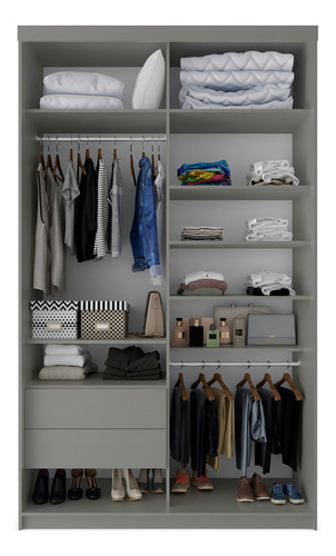 Guarda-roupa Solteiro 100% Mdf Bp Com 2 Portas De Espelho Wt