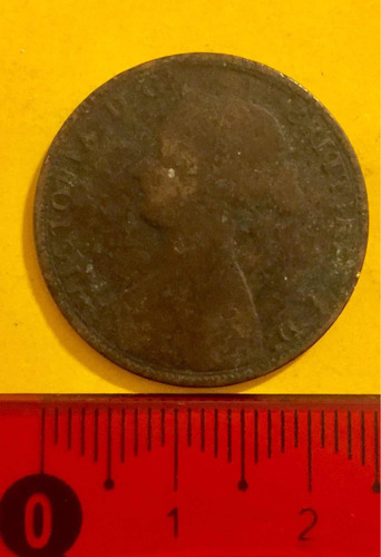 1863 Half Penny Moneda Antigua De Cobre De Inglaterra