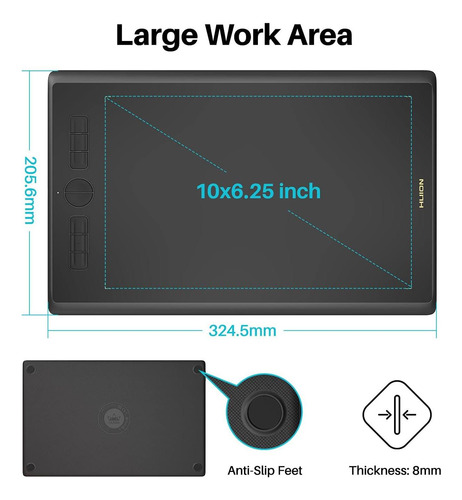 Tableta De Dibujo Huion Inspiroy H610x Tableta De Gráficos Y