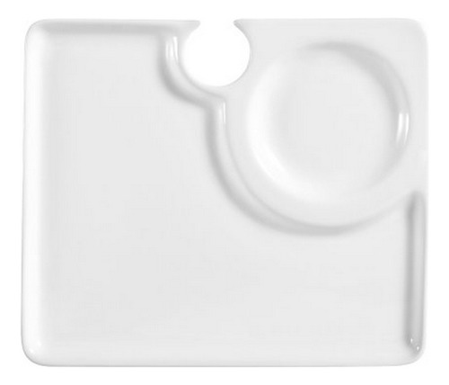 Cac - Plato De Fiesta De Porcelana Blanca Rectangular De 9 X