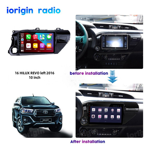 Stereo Carplay Android 12 De 4 Gb Para Toyota Hilux 2016-202