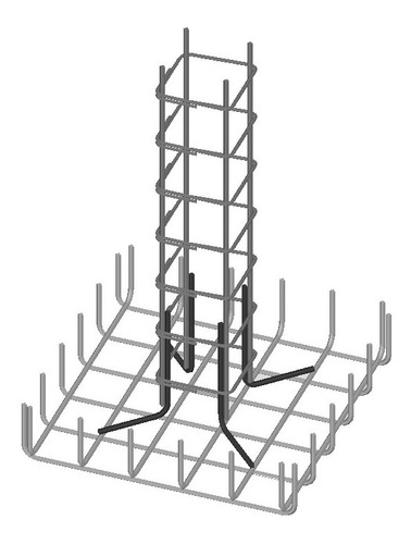 Kit Para Base 0,6x0,6m - Hierro Ø12 Y Estribos Ø8