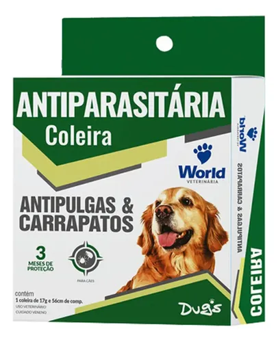 Coleira Antiparasitária World Cachorro Pulga Carrapato Proteção 3...
