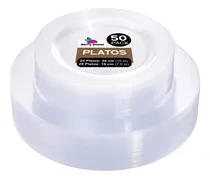 Comprar Berry Bloom Platos Elegantes ReutilizablesTransparentes 50 piezas, para Bodas, Fiestas, Cenas, Resistente y Duradero para 25 invitados (25 platos de 19 cm 10.25\