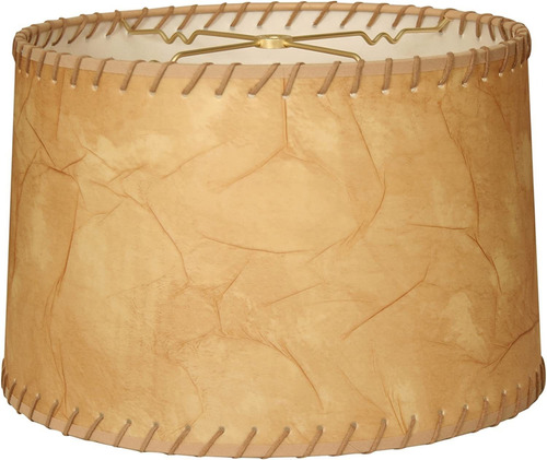   Designsshallow Drum Hardback Lamp Shade, Light Leathe...