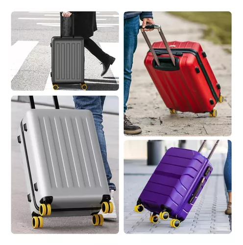 LEWSHQI 8 fundas para ruedas de equipaje, funda de silicona para maletas,  accesorios de ruedas y equipaje de mano para la mayoría de ruedas  giratorias