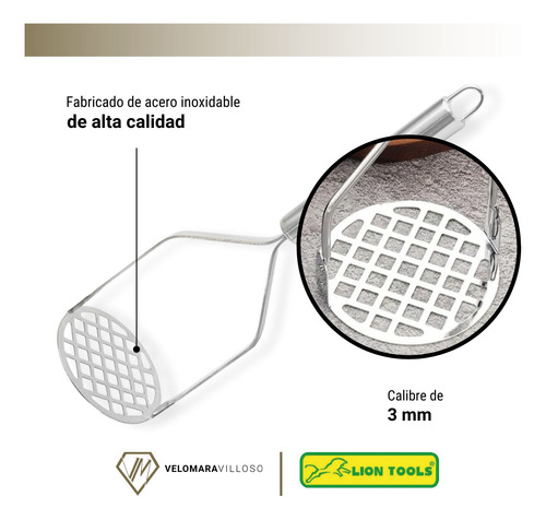 Machacador De Frijoles Papas Manual Cocina Acero Inoxidable Acero Inoxidable