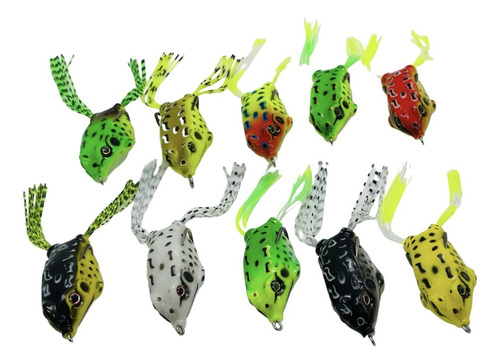 Estojo 10 Iscas Artificial Frog Sapinho 5cm - 8g Para Traíra Cor diversas