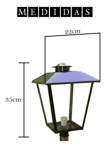 Imagen 4 de 6 de Farol Jardin Para Pilar + Incluye Base Pilar 530