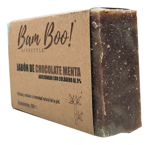 Imagen 2 de 8 de Jabón Chocolate Menta Con Colágeno 100 Gr Bam Boo! Lifestyle