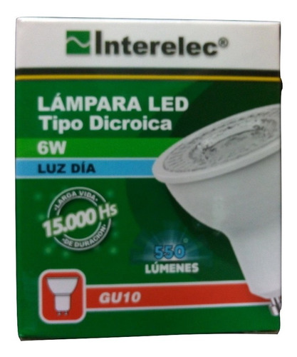 Dicroica Led 6w Pack X 10u 550lm Interelec 220v Luz Fria Color de la luz Blanco frío