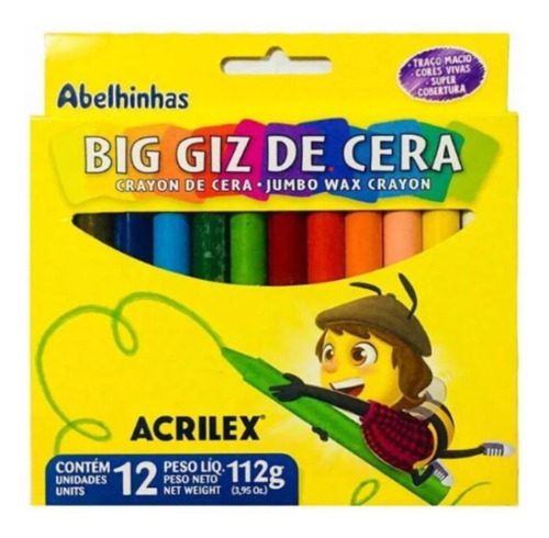 Big Giz De Cera Com 12 Cores Acrilex