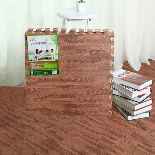 Imagen 1 de 10 de Piso Goma Eva Encastrable Alfombra Simil Madera 60x60x1cm