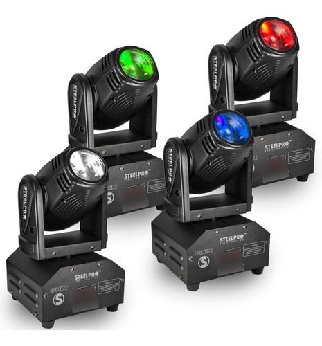 4 Cabezas Moviles Led Beam Rgbw 4 En 1 Luces Dj - Steelpro