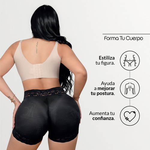 Faja Panty Cachetero Negro Para Realce De GlĂșteos O-171 Negro 2xl