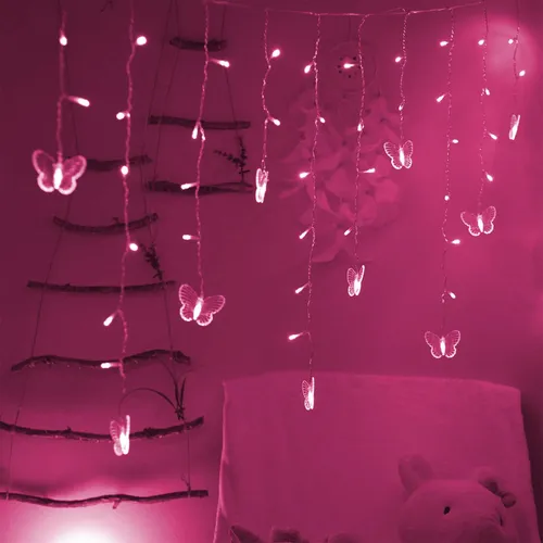 Luces De Cortina De Mariposa Decorman, 49 Pies 48 Led Usb 8