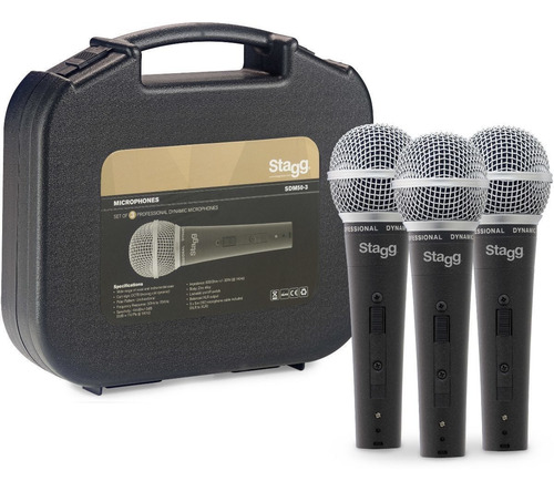Micrófono Dinámico Stagg X 3 + Cables + Estuche Sdm503 Envio