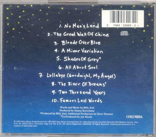Cd Billy Joel River Of Dreams (Usado)