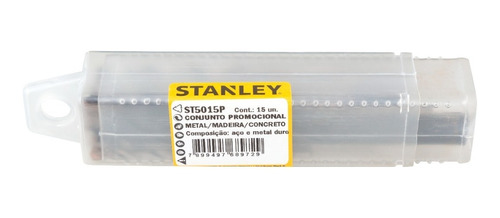 Conjunto De Brocas Em Aço Rápido C/ 15 Peças Stanley St5015p