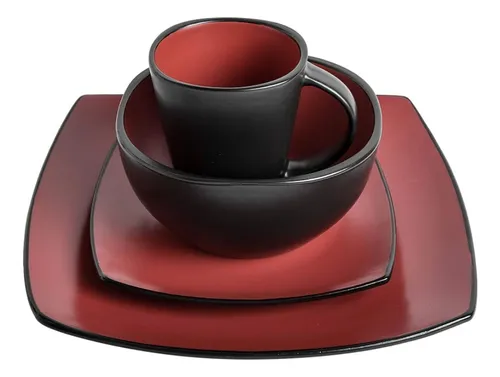 Vajilla negra con rojo hotsell