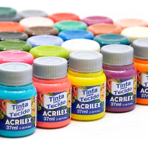 Pintura Para Tela Acrilex 37ml Pack De 24 Unidades