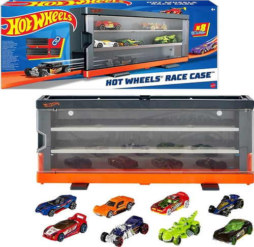 Hot Wheels Race Vitrina Autos Original Incluye 8 Carros 1:64