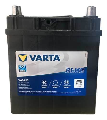 Bateria Auto Varta Blue Va34jd 12v 34ah