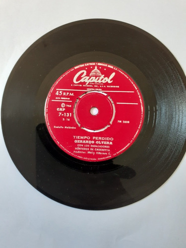 Vinilo Single De Gerardo Olvera Tiempo Perdido (h135