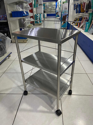 Imagen 2 de 3 de Mesa Pasteur De 3 Niveles Acero Inoxidable