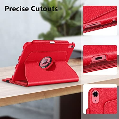 Funda Para iPad 10th Generacion Giratoria 360 - Rojo
