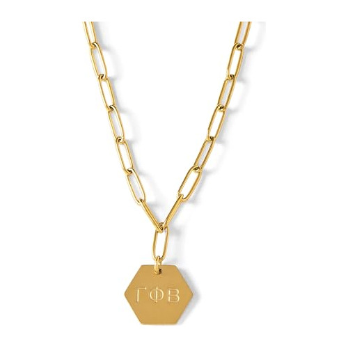 Gamma Phi Beta Collar Con Clip Gpb Chapado En Oro De 18 Quil