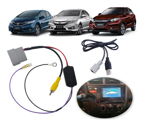Interface P/ Manter Câmera Ré Original+ Usb Hrv Fit City Wrv