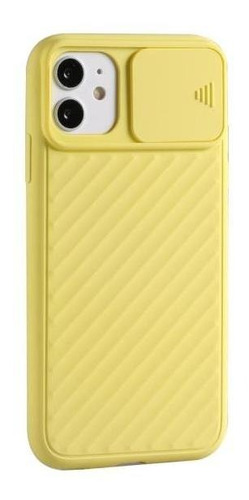 Carcasa Silicona Protector Cam Amarill Para iPhone 12 Pro