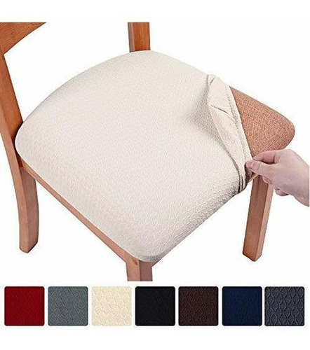 Fundas De Asiento De Silla De Comedor De Jacquard Spandex El